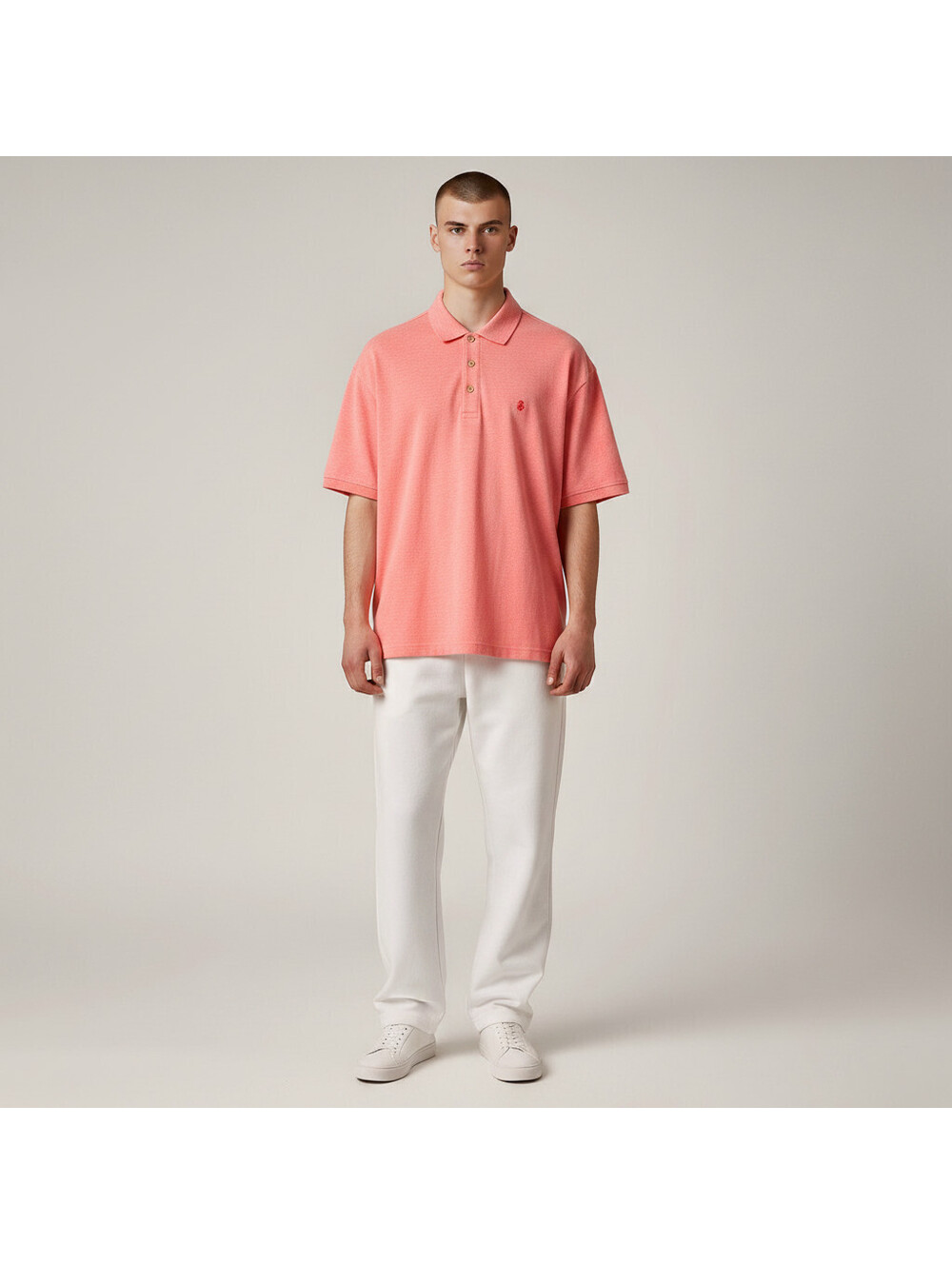 Izod Polo Shirt Men XL Pink Button Collared Short Sleeve Cotton Regular Solid
